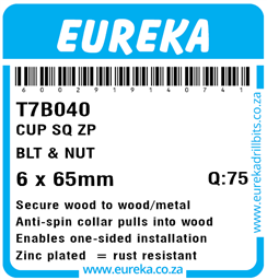 T7B040 - Cup Square Bolt & Nut -T7B040_Label_T